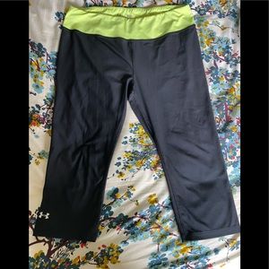 Under Armour yellow n black Capri leggings
